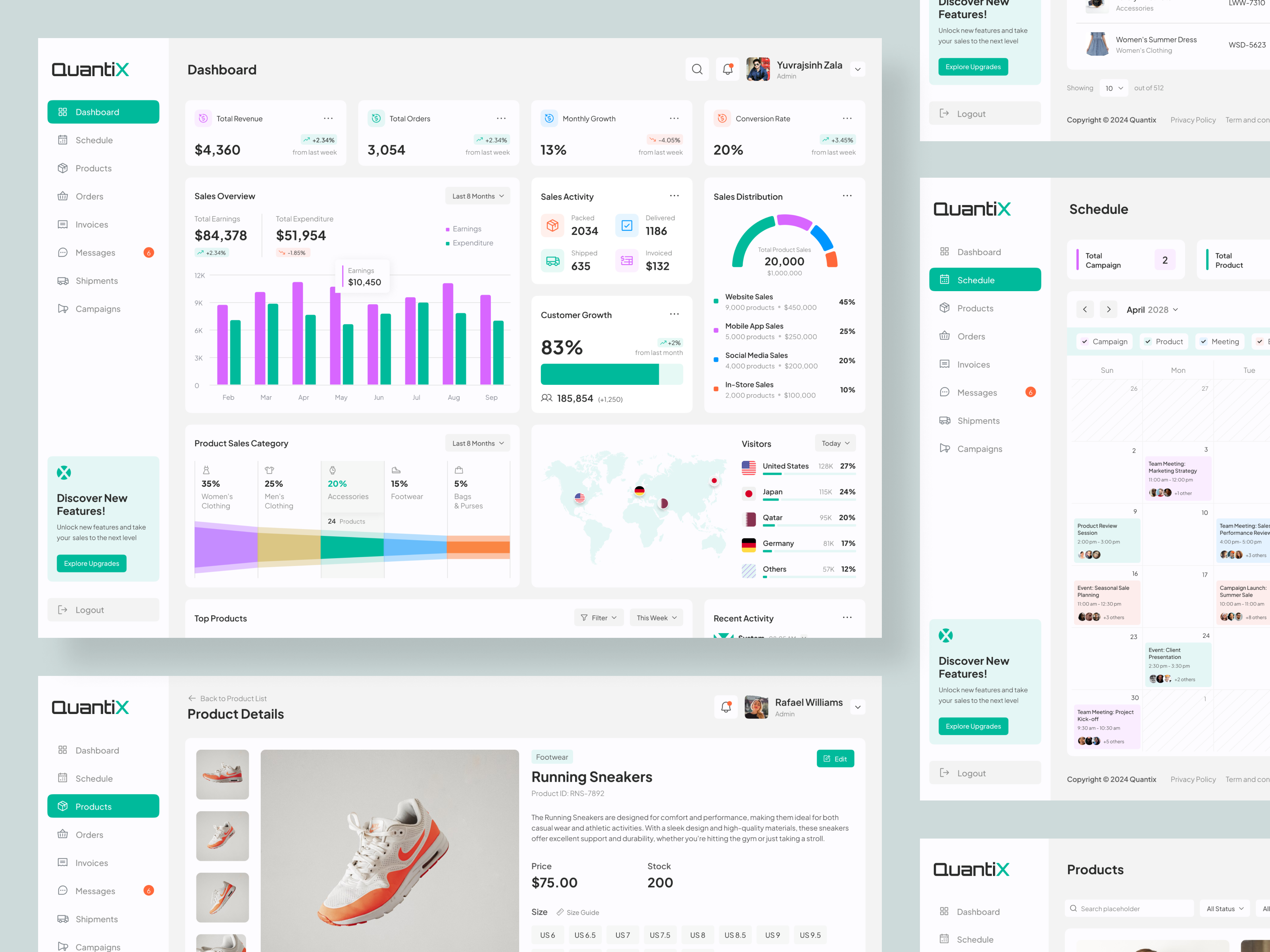 Quantix eCommerce Dashboard admin admin dashboard admin dashboard template admin interface admin panel admin template admin theme admin ui analytics commerce dashboard design design ecommerce marketplace product design user dashboard