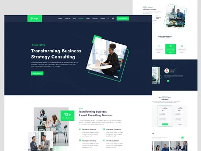 Huge - Consulting Service Figma Website Template branding graphic design landing page staffing services ui