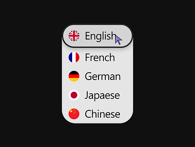 Drop down menu dropdown language minimal rounded ui