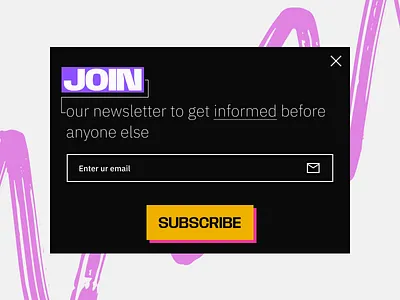 Subscribe Newsletter banner bold brutalism dark light neo brutalism newsletter subscribe ui