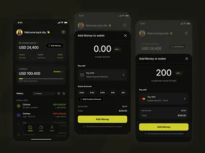 Banking App 🖤💸 3d animation app branding design graphic design illustration logo mobile app motion graphics ui