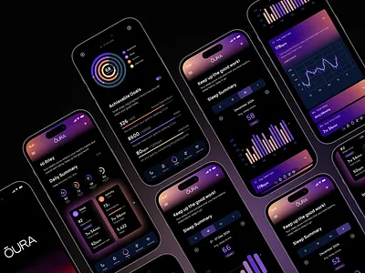 OURA iOS App | UI Mobile Screens app branding data visualization design graphic design icon illustration logo ouraring product design style guide typography ui ux vector