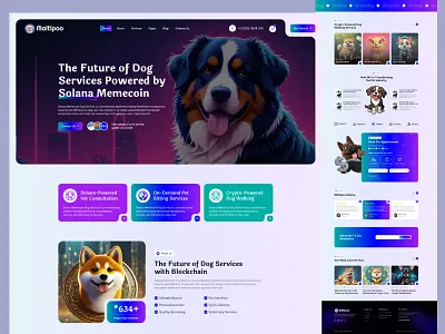 Pet Care Service Website Figma Template figma home page landing page ui veterinarian website