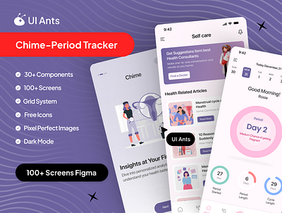 Chime – Smart Period & Health Tracker app graphic design health ap health online app health tracker app mobile online health app online health interface online health tracker online health ui period tracker app period tracker design period tracker mobile period tracker option period tracker screen period tracker ui poeriod tracker screen ui