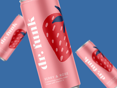 Healthy Flavoured Water Beverage Packaging Drink & Label Design beverage can canned cans design drink food graphic design healthy label lemon logo packaging packaging design peach pink red slimline strawberry water