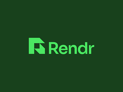 Rendr – Logo Design branding design flat geometric geometry logo minimal minimalism minimalist r letter saas shape