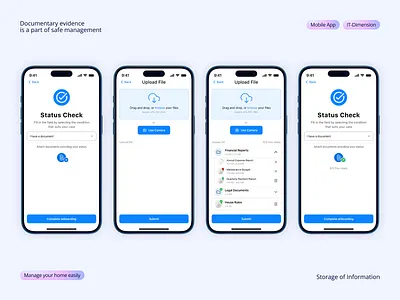 Documentary Evidence for Safe Management UX/UI Design cleanui figma design management mobile app security simple ui status check top figma design uiux userfriendly