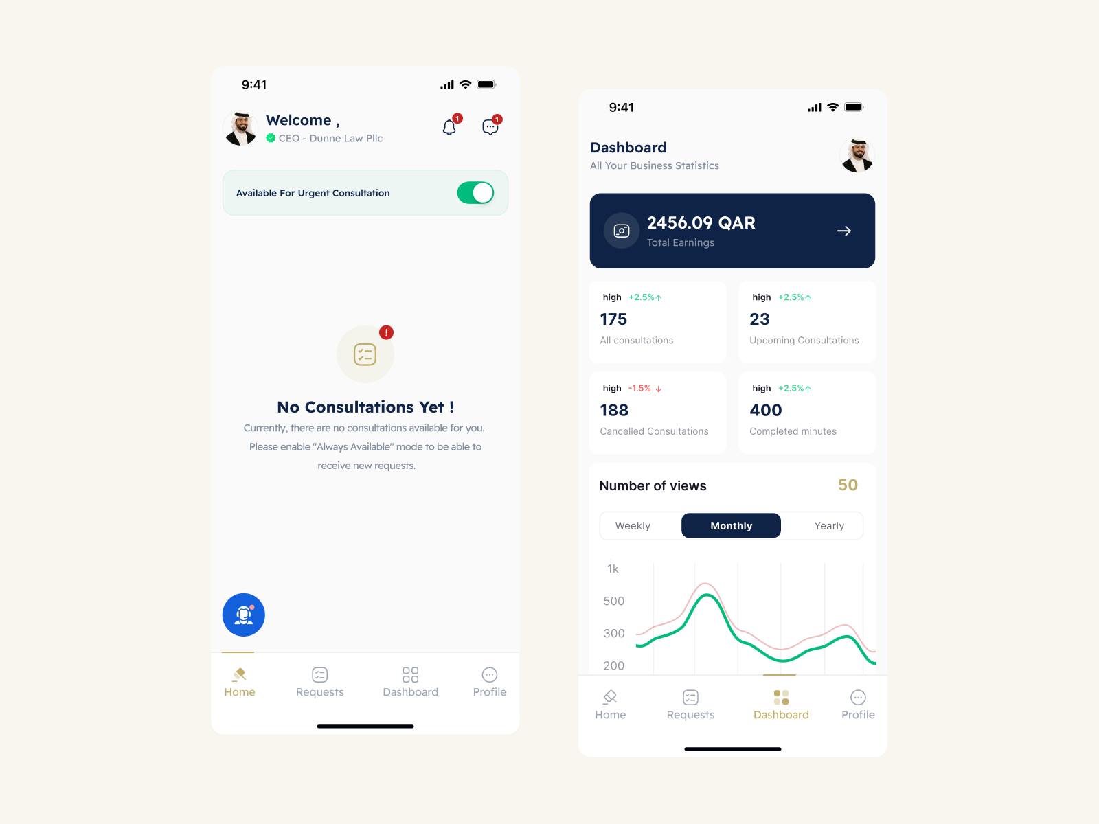 Naseh application for lawyers ⚖️📱 ui