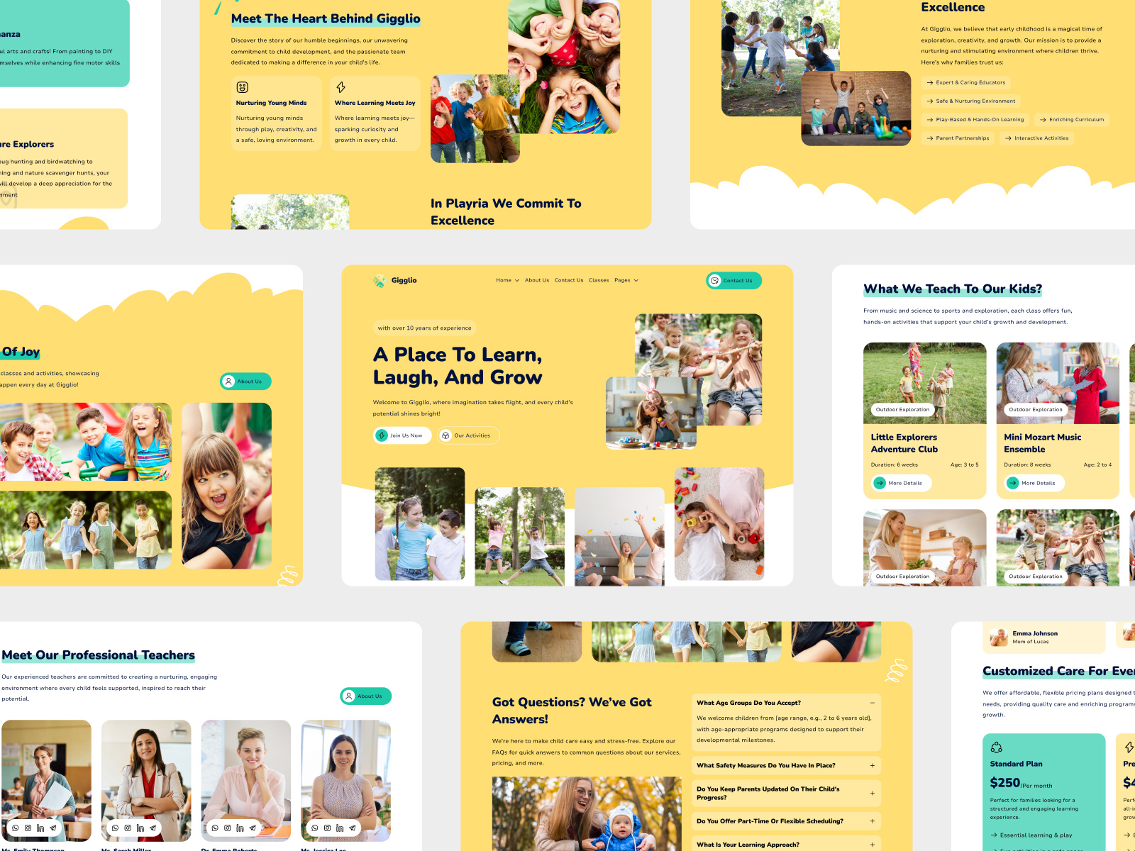 Gigglio - Daycare Website art baby care child childcare childern clean colorful cute daycare fun kids kids school kindergarten landing page parents play playground web design website