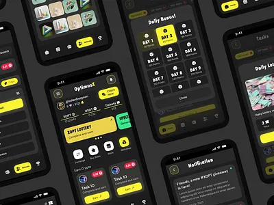 Crypto Game - WebApp [UX/UI Design] app crypto design game mobile telegram ui yellow