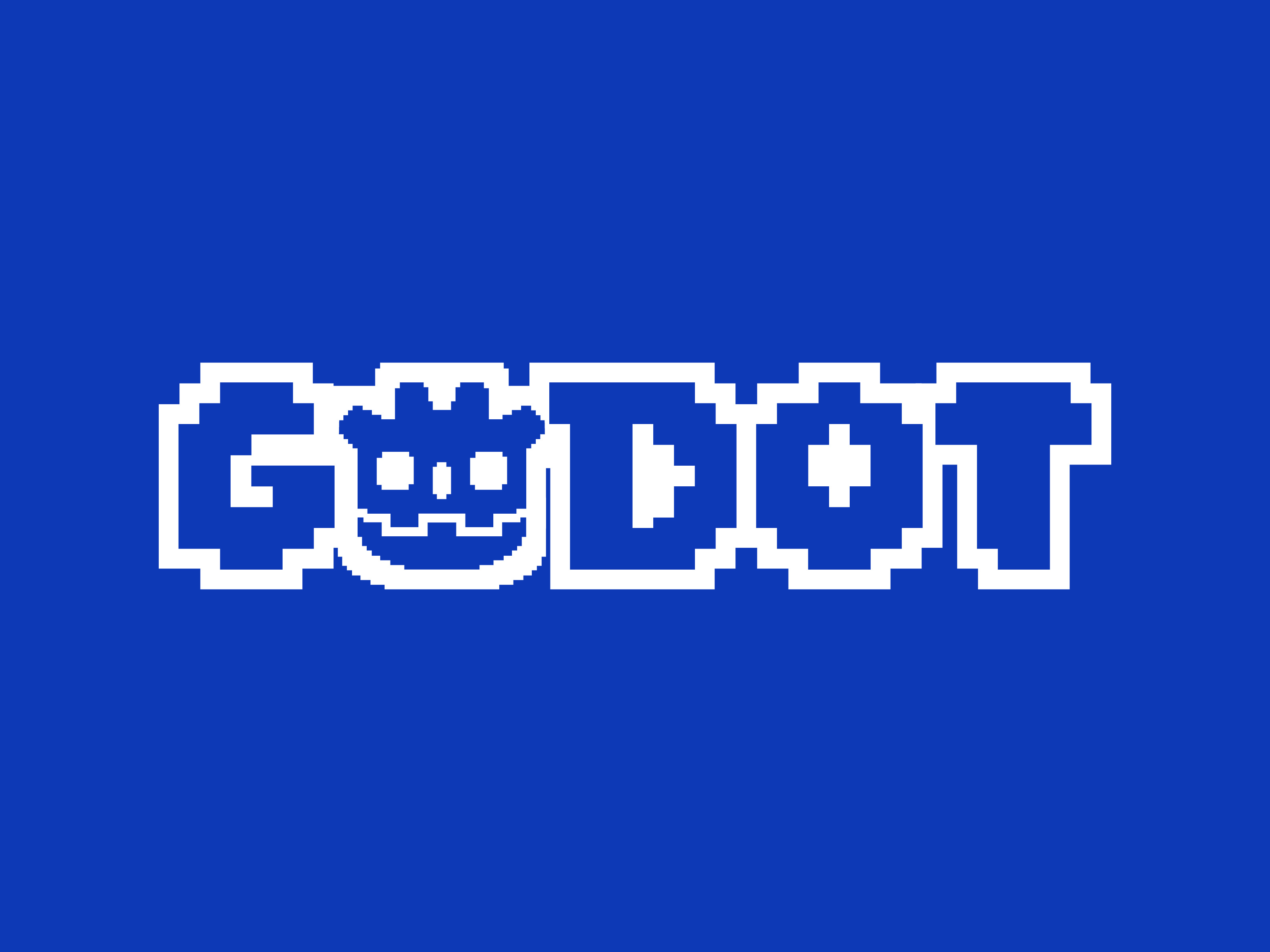 Godot Logo Redesign african designer blue border wordmark flat logo game development game engine godot logo redesign nigerian designer pixel art playful professional video game