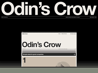 Odin's Crow Behance 3d branding design investment presentation swiss typography ui website