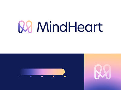 MindHeart | Logo design brain branding branding and identity fintech gradient health heart identity identity branding logo logo design logo design branding logotype love mind saas