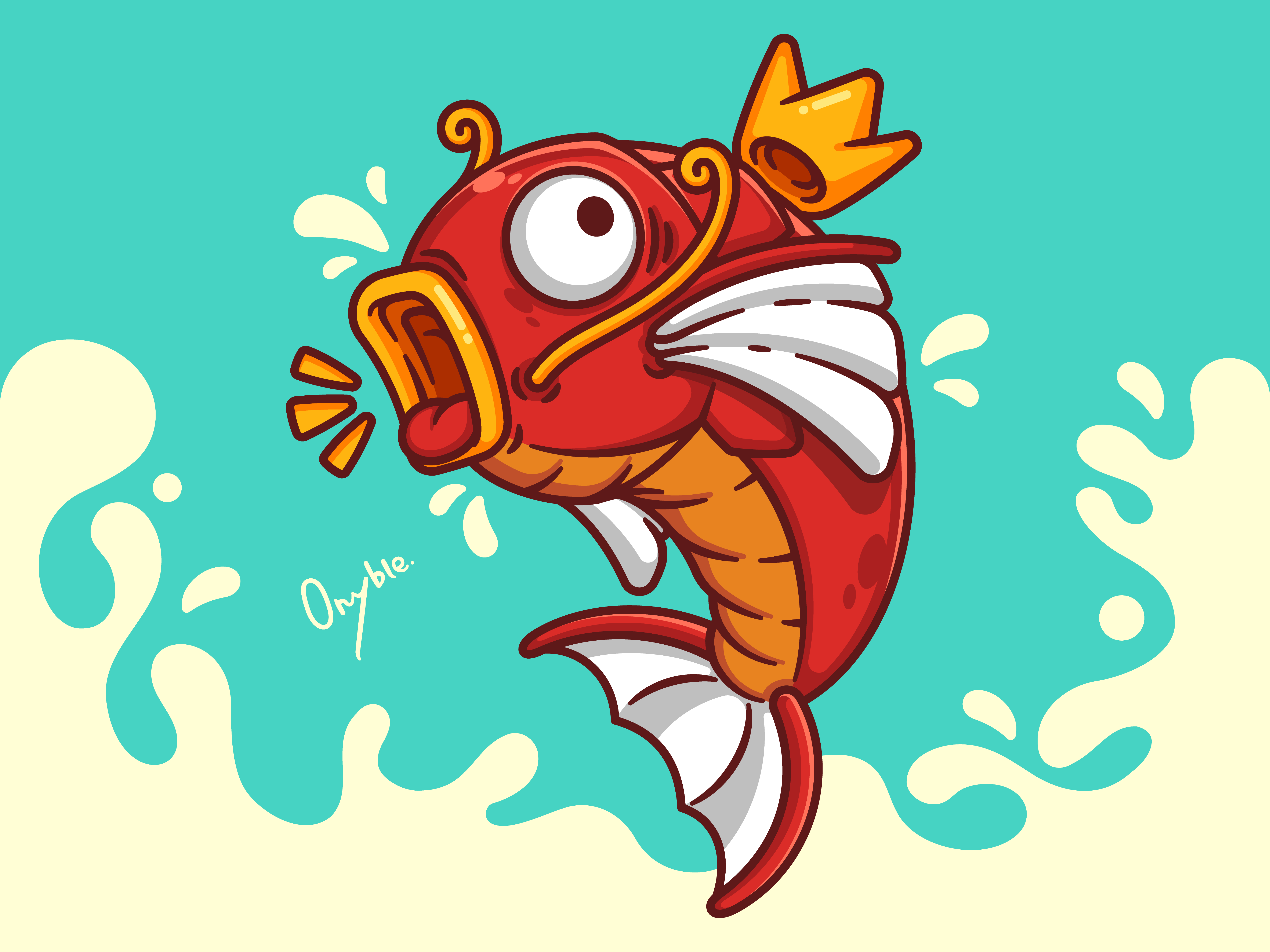 Magikarp🐠 - Pokémon art cartoon cute evolution fish illustration magikarp pokémon shift swim vector water