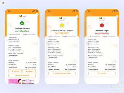 M-Smile Payment Receipt – Designed for Clarity bank mega mobile banking msmile ui ux