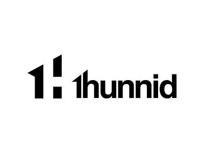1hunnid logo proposal (unused) 1 logo 1hunnid black brand branding design graphic design logo logo design minimal modern