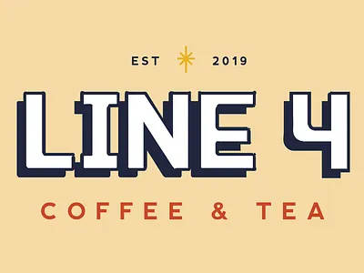 Line 4 Coffee branding cafe coffee detroit graphic design vintage