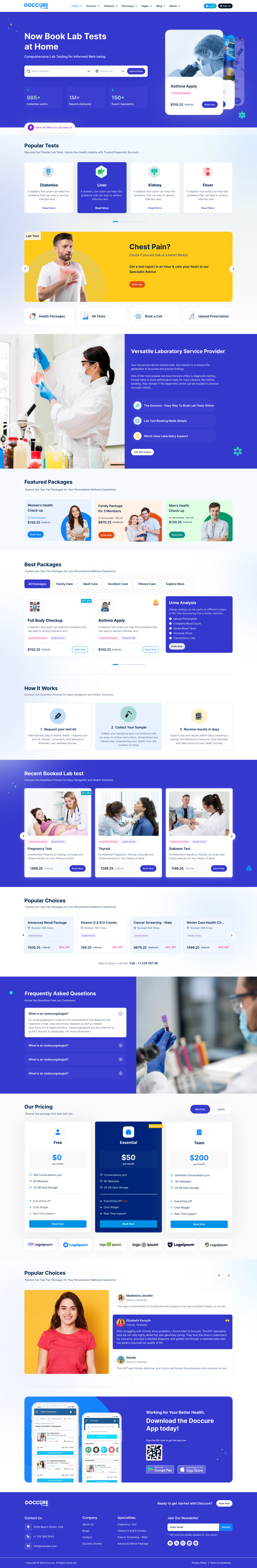 Lab Test Booking UI – Doccure Healthcare Platform clinic app health tech healthcare ui lab test ui medical app medical dashboard ui design ux design