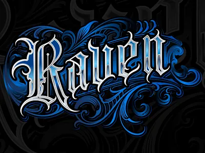 raven tattoo ink graphic design logo monogram motion graphics vintage logo