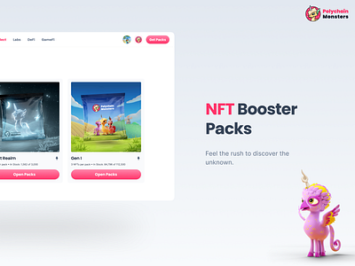 Polychain Monsters: NFT Booster Packs crypto design graphic design nft product design ui ux web3