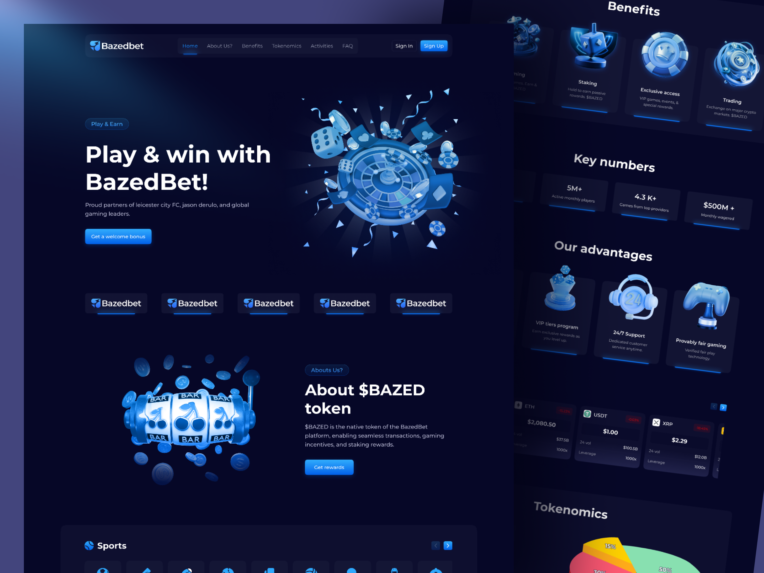 BazedBet Crypto Casino Website bazedbet betting bonuses cashback casino game casino landingpage casino website crypto crypto gambling csgo landing page rakeback slot game sports vip offers web design website