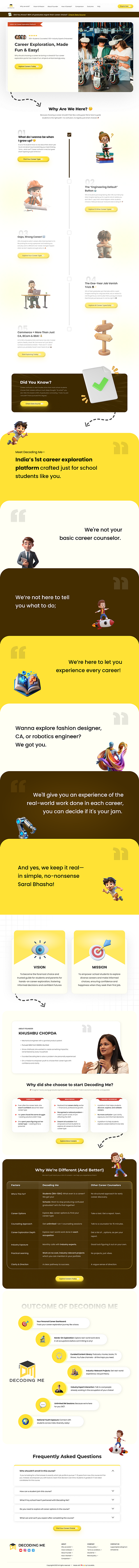 Landing Page | Career Exploration app design branding design figma graphic design illustration landing page logo redesign revamp software agency ui uiux ux vector web design website wireframing