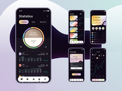 Finance service - Mobile app app app design bank bank app banking crypto crypto wallet finance finance app fintech mobile app mobile app design mobile design mobile ui trending wallet