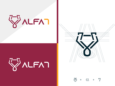 ALFA7 Alpha Wolf Logo alpha alphabet logo branding graphic design logo vector wolf