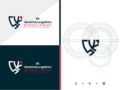 SK Insurance Shield Logo branding design insurance logo monogram logo shield sk