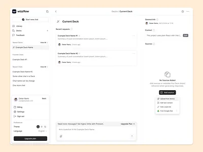 wizzflow ai aitools codesign dashboard figma productdesign ui ukraine ux