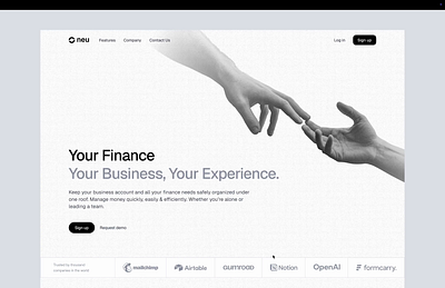Neu Finance Website design finance landingpage productdesign ui uiux webdesign