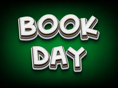 Book Day 3D Editable Text Effect 3d branding design editable text font font effect graphic design illustration letter lettering logo text effect type typographic vector