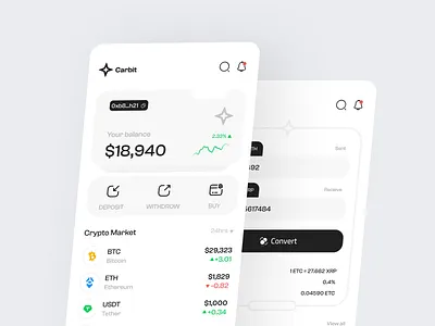 Crypto Wallet Mobile App app banking binance app case study crypto crypto wallet app currency fintech app minimal mobile app payment app ui wallet