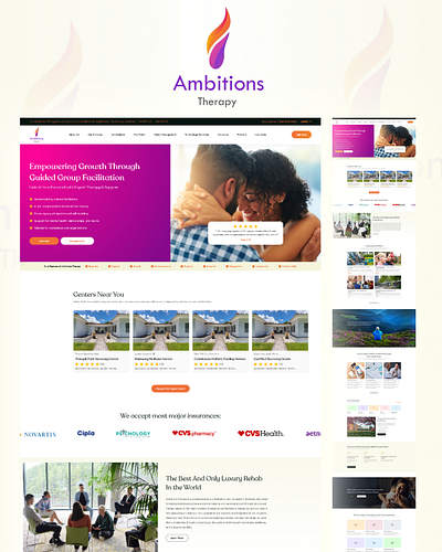 Ambitions Therapy Website 3d animation branding graphic design logo motion graphics ui
