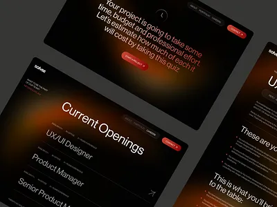 Website | Solvee careers page clean web design dark theme ui digital product design interactive design job listings ui modern website product design quiz interface responsive design saas design ui patterns ui ux design ui ux web ux flow web inspiration web layout webflow website overview