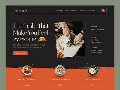 Restaurant Landing Page Design beverage burger cafe fast food figma food food delivery landing page landing page design menu premium food restaurant restaurant landing page ui web design website design