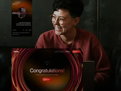 Website | Solvee animated interface bold typography confirmation screen contact flow contact page design creative ui design dark theme ui digital product ui email ui form success screen interactive layout minimal web design modern contact section ui interaction ui ux design user experience design web design trends web inspiration website contact form