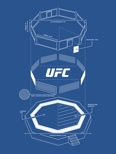 UFC Octagon Breakdown Design branding design graphic design illustration logo vector