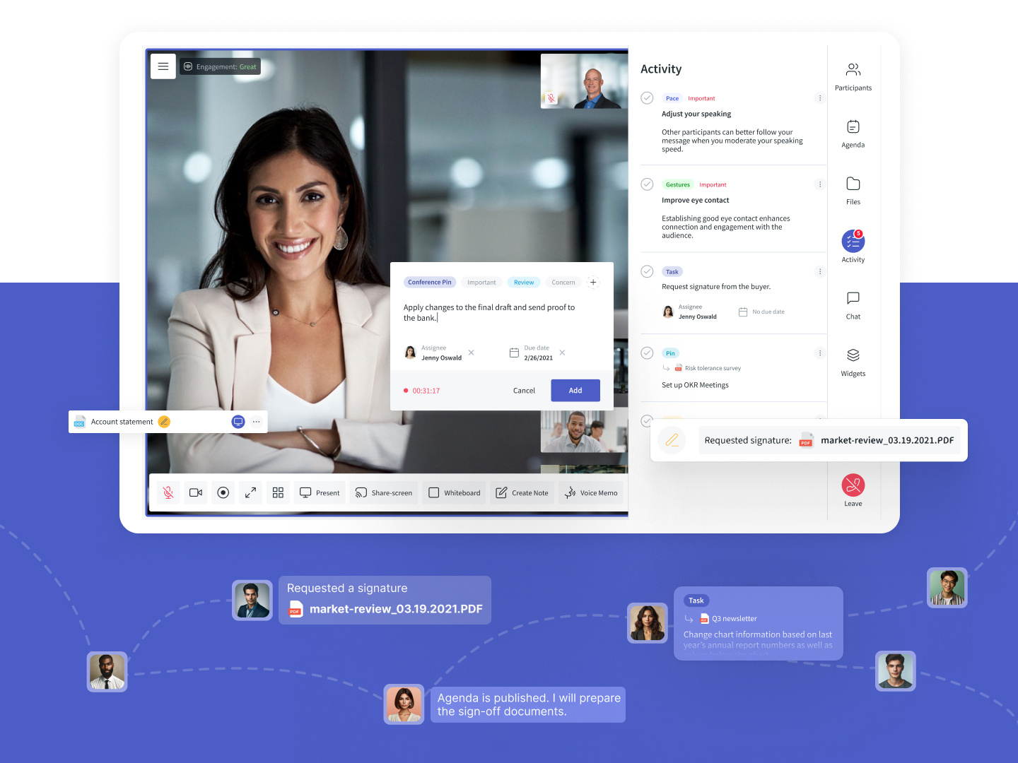 AI-enhanced Communication Platform ai ai enhanced annotations artificial intelligence clean ui communication platform conference tool desktop app meeting meeting platform product design secure ui uiux