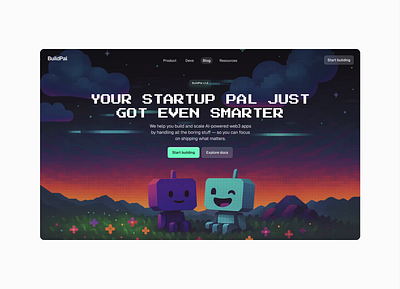Web3 Builder hero section 4o app crypto hero section landing pixel web design web3