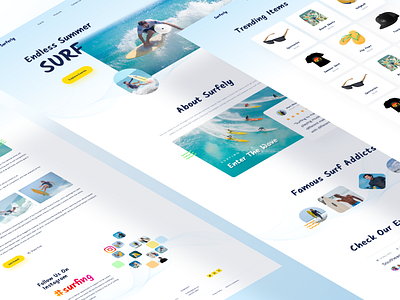 Surferly - Surfing Event Website Template design figma landingpage product summer surferly surfing surfing event surfing website swimming template ui ux website