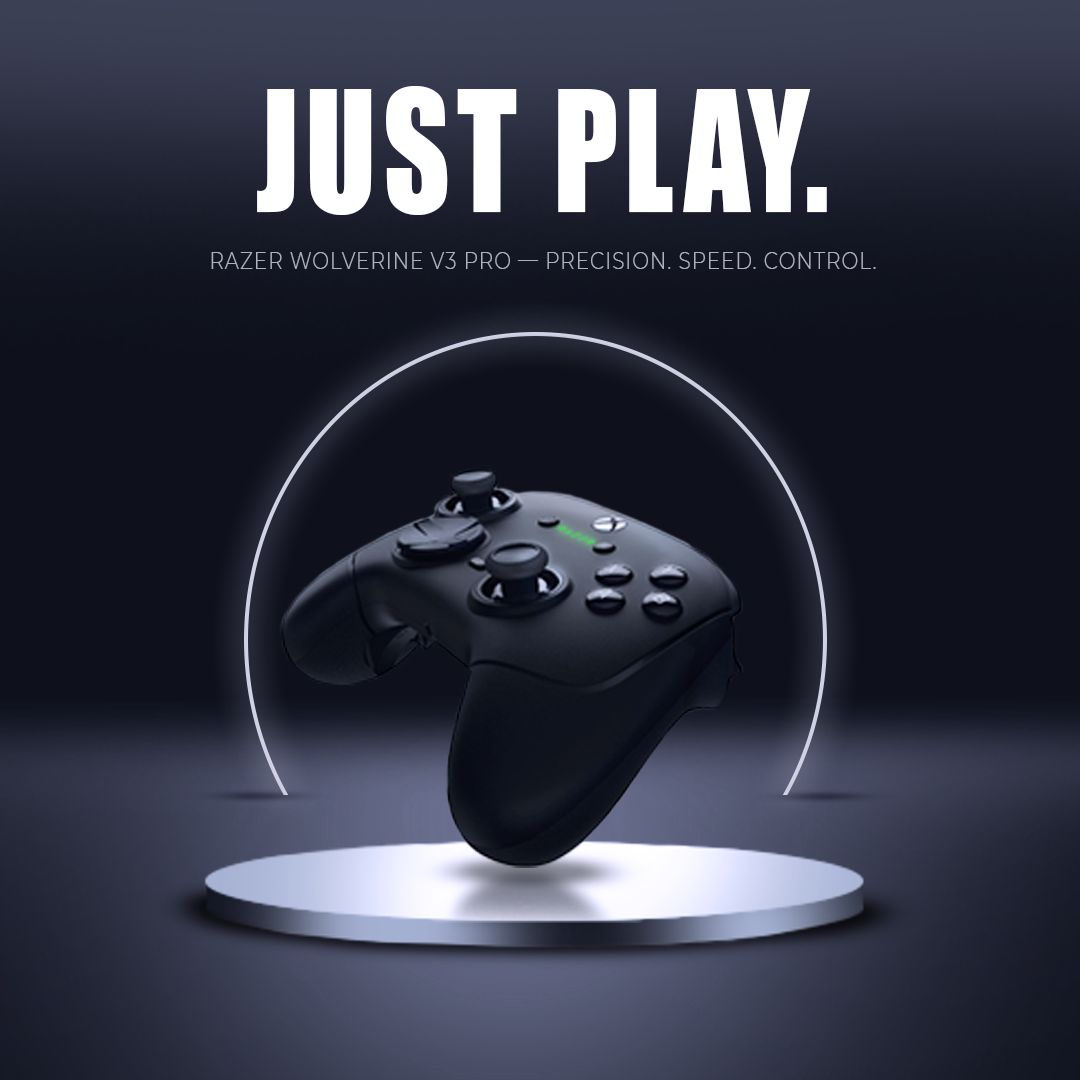 RAZER V3 PRO – Controller black branding dark digital art glow effect graphic design lightning visualstorytelling