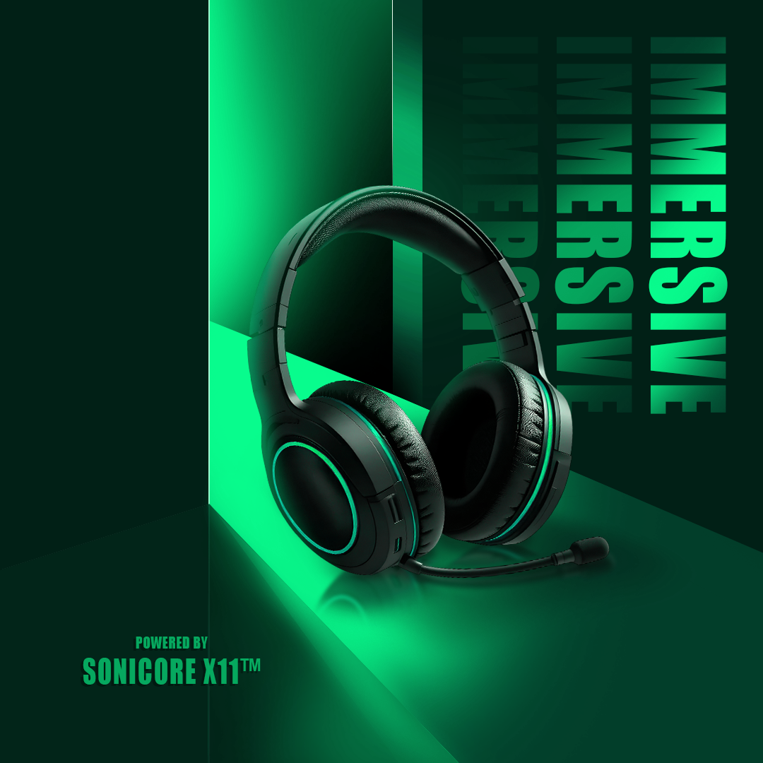 SONICORE X11™ Headset – Audio adobephotoshop branding design glow effect graphic design lightning photoshop