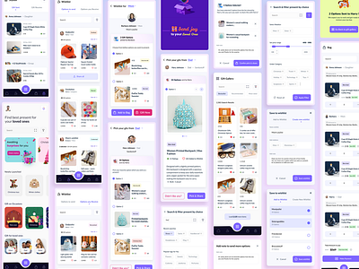 Gift app user experience & interface app design mobile modern purple ui userexperience userinterface ux visualdesign