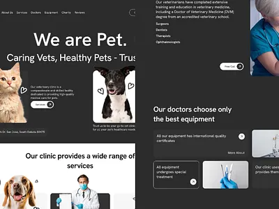Pet Care Website Landing Page Design app redesign branding figma graphic design pet care pet design pet landing page pet website ui ui ux uiux