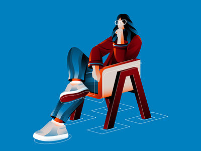 Character abstract abstract character businesswoman chair character character design illustration modern sitting vector woman