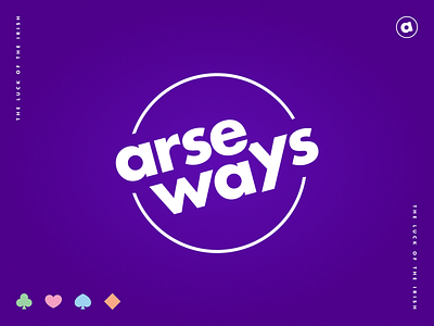 Arseways arseways brand brand identity branding design graphic design icon irish logo playing cards