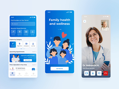 App for a Medical Platform animation appointment branding doctor health health platform interface design medical app medical platform motion graphics ui ux