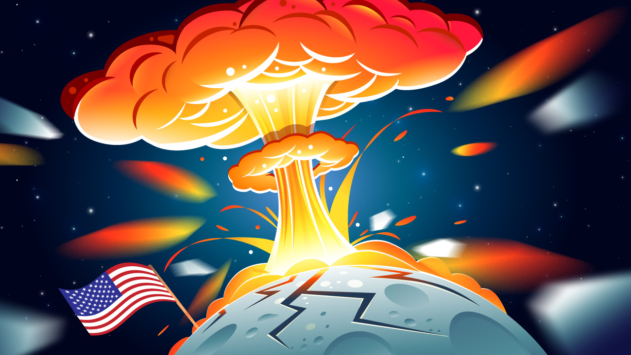 💥🌚 america bomb explosion illustration moon nuke thumbnail united states vector youtube