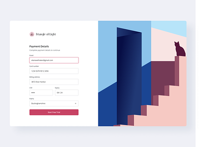 Checkout page | Iris UI blue checkout credit card daily ui design form payments pink responsive ui vector